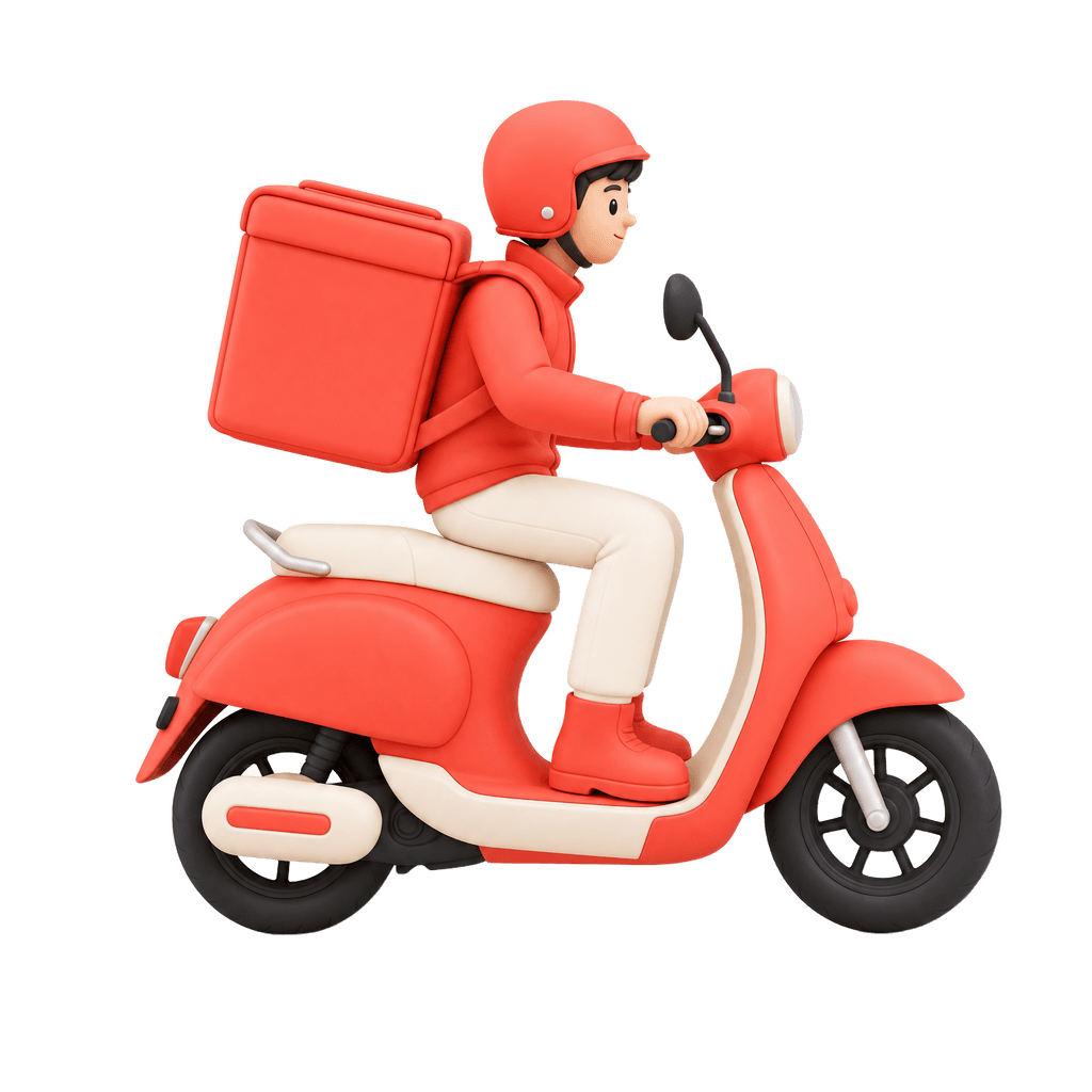 Repartidor de PediBien en moto